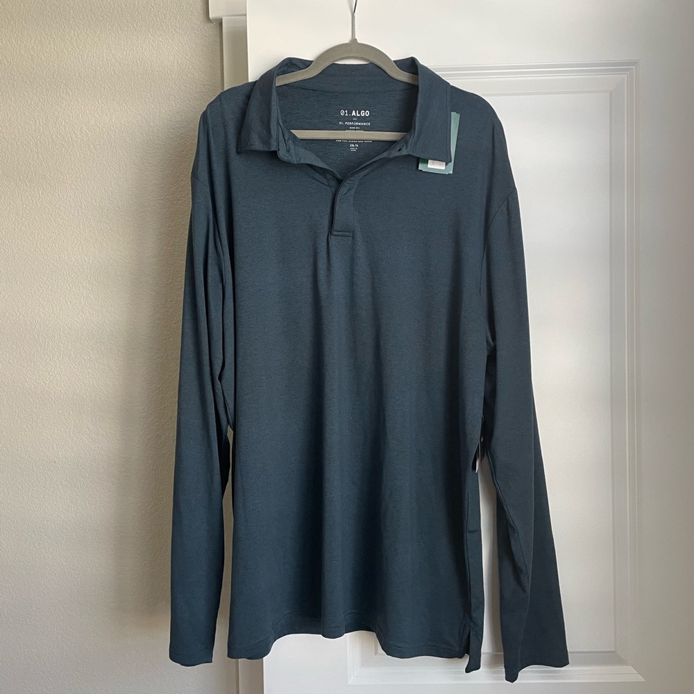 ALGO mens long sleeve polo